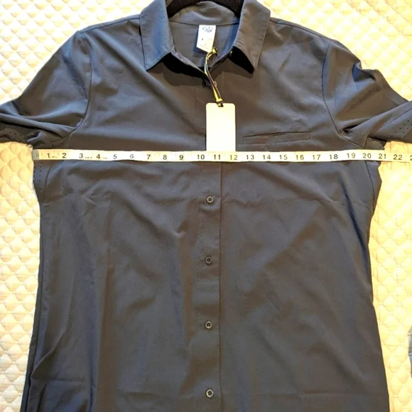 Te Verde Travel Commute Button Down Shirt Blouse Small Gray - Picture 7 of 10